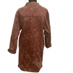Thrill Jeans Women’s Burgundy Acid Washed Denim Long Jacket/Dress, Size Large Red Photo 2
