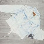 Boom Boom Jeans Nwt  denim light wash jacket cropped raw hem style medium unique Photo 0