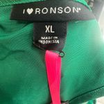 I Heart Ronson Ronson XL green metallic popover top sheer sleeve cutout detail holiday party Photo 7