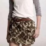 J.Crew | 100% Silk Camo Ruffle Mini Skirt Camouflage Side Zip Size 00 XXS Photo 1