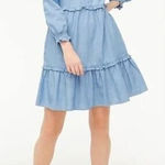 J.Crew NEW Chambray ruffle mini denim jean dress, size 8 Photo 0