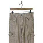 American Eagle Cargo Pants Womens 6 Tan Linen High Rise Utility Coastal Boho Photo 1