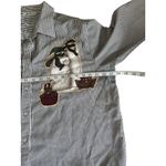 Quacker Factory Women Holiday Striped Shirt Santa Snowman Christmas Size XL Blue Photo 6