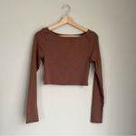 Lovers + Friends Revolve Cropped Long Sleeve Ribbed Blake Top Size Small Photo 1