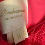 Shoshanna  Magenta Pink Strapless Floral Lace A-Line Cocktail Midi Dress Size 14 Photo 9