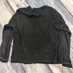 Vintage Christmas Beaded Black Cardigan with Red Floral Embroidery Size L Photo 4