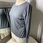 Source Unknown Elegant Gray Top with Lace Detail Photo 4