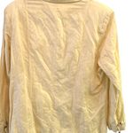 Chico's Size 16 Light Weight Detail Front Buttons Lined Pleated Yellow Jacket Photo 1