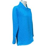 Talbots T by Quilted Glitter Snowflake Pullover Blue Silver Medium Photo 4