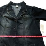 NWT Z Cavaricci Dark‎ Denim Jacket 2X Stretch Contrast Stitching Notched Lapel Blue Photo 9