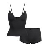 SKIMS Fits Everybody Picot Cami and Boy Short Set in Onyx, Size Medium Photo 12