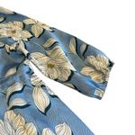 Draper James Kellie Babydoll Dress Blue Magnolia Print Satin Puff Sleeves Small Photo 12