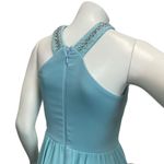 Lulus  Women’s XS Beaded Twist Front Prom Blue Bridesmaid Chiffon Maxi Dress Photo 1