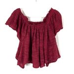Free People | Thrills & Frills Raspberry Off The Shoulder Top NWT M Photo 0