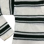 Madewell NWT Women's XS Open-Stitch Johnny Collar Sweater Summit Green Stripe Photo 4