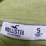 Hollister Women's Green Short Puff Sleeve Deep V Neck Tie Hem Crop Top Size S Photo 2