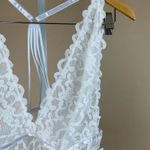 NEW OH LA LA CHERI 1X 2X LINGERIE JEANA WHITE LACE TEDDY SUIT DEEP V Photo 15