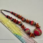 Pink and orange chunky beaded necklace Photo 5