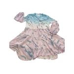 Clarisbelle Womens Long Sleeve Button Up Tie Waist Chiffon Dress Tie Dye Sz S Photo 3