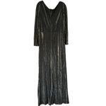 Mac Duggal  Size 16 NEW Black Gold Long Sleeve Faux Wrap A Line Gown 49088 NWT Photo 6