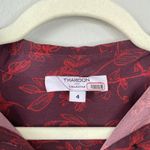 THAKOON COLLECTIVE Red Floral Shirt Dress Elegant Professional Winter Size 4 Photo 5