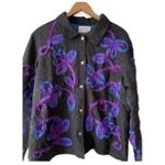 Y2K Chore Jacket Long Sleeve Cardigan Women’s Medium Button Up Spring Blue Photo 1