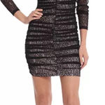 Avec Les Filles  RUCHED LACE CUTOUT BACK MINIDRESS IN BLACK Size Small NWT Photo 0