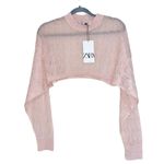 ZARA NWT LACE SHEER SLOUCHY CROP TOP MEDIUM Photo 5