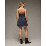 American Eagle Sweetheart Button-Up Mini Dress In Navy Floral Size S Photo 2