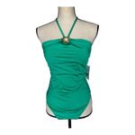 Sunshine 79 Green Gold Ring Halter Neck One Piece Swimsuit Size 10 Photo 7