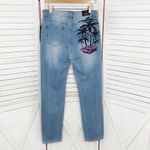 American Bazi Hollywood Graffiti Distressed Boyfriend Jeans Blue Large Photo 1