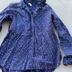 Garnet Hill  blue button down blouse 8 Photo 2