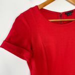 Theory Red Dress Womens 2 Holiday Quiet Luxury Christmas Party Fit Flare Pockets Photo 1
