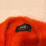 Cider Women’s Fuzzy Striped Orange & white sleeveless Vest size small Photo 5