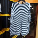 ALL SAINTS Harper Striped Cold-Shoulder Tee Navy / White Size Small Photo 7