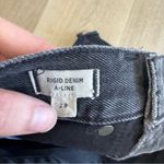 Madewell  Black Rigid Denim A-Line Mini Skirt Button Fly Photo 4