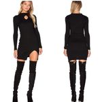 J.O.A. Black Knit Bodycon Slit Dress REVOLEXS Photo 1
