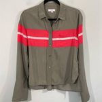 Equipment  Femme Green & Red Button Up Silk Long Sleeve Blouse Size S/P Photo 0