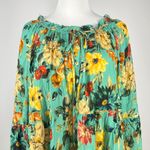 Johnny Was $398 NWOT  Tulum Relaxed Tiered Floral Teal Mini Dress Multicolor Sz S Photo 2