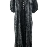 Old Navy Ditsy Floral Midi Puff Sleeve Prairie Dress in Black and White Photo 10