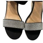 Brash  Women 11 Rhinestones Wedge Platform Heel Black‎ Open Toe Sandals  Party Photo 3