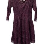 Free People  Floral Lace Mesh Dress Size 4 Cocktail Party Lined Burgundy Photo 1