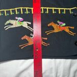 Michael Simon Lite Horse Racing Derby Cotton Jersey Cardigan Black Women’s L/XL Photo 4
