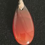 Carnelian Agate Gemstone Red Orange Gradient Teardrop Semi Photo 1