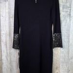 Calvin Klein  Size Small Embellished Mirror Tiles 3/4 Bell Sleeve Sweater Dress Photo 2