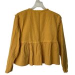 ZARA  Mustard Yellow Frayed crop babydoll top M Photo 1