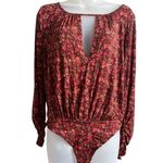 Free People NEW  Intimately Kaya Keyhole Floral Printed Bodysuit Small Photo 1