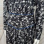 Coach Yoke Static Pattern Jacquard Long Sleeve Midi Dress Back White 0 Photo 7