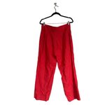 Nicole Miller NWT  New York 100% Linen Pant Front Pockets Orange Red Photo 1