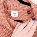 CAbi  Women's Small Coral Pink Marled Knit Cowl Neck Short Sleeve Sweater Photo 3